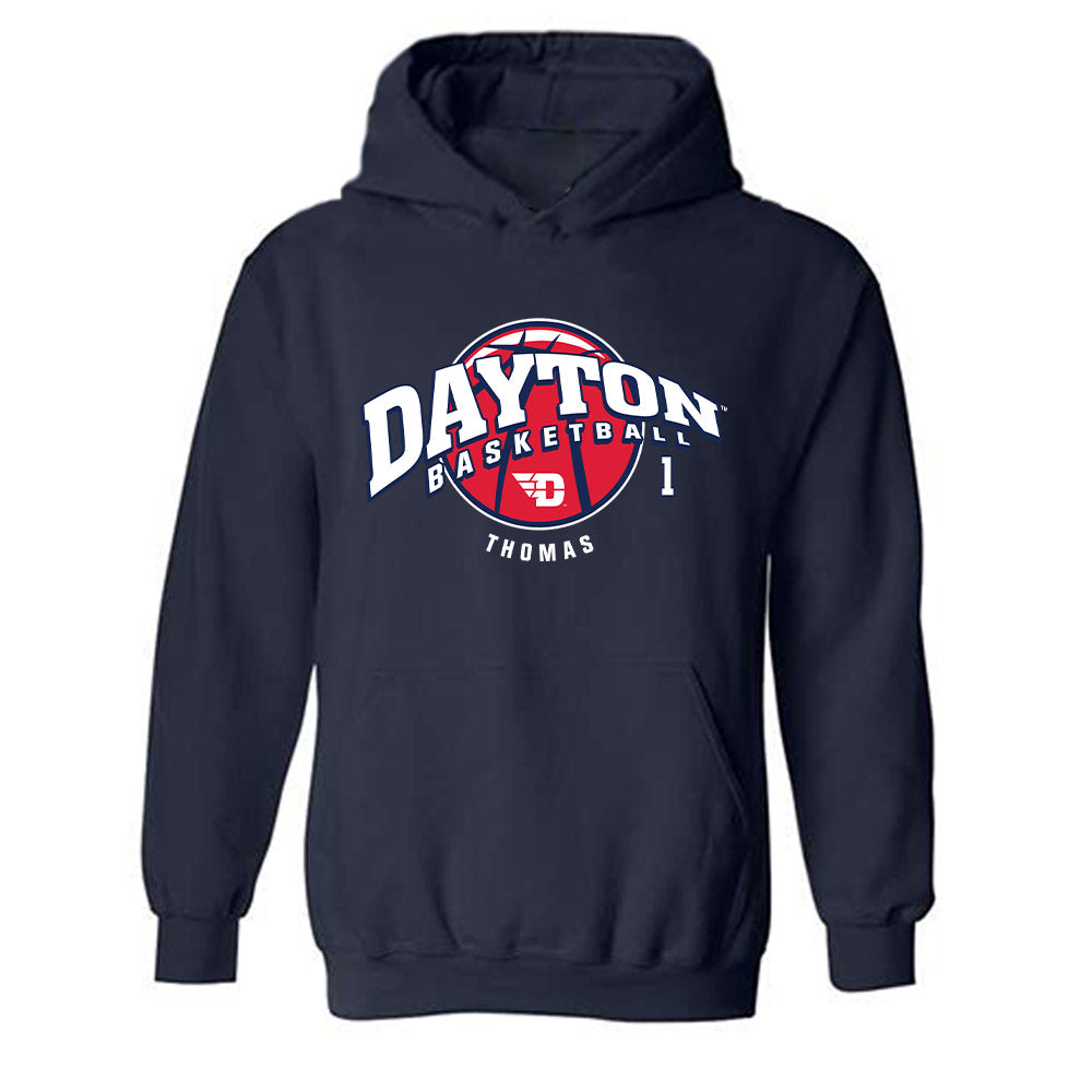 Dayton - NCAA Men's Basketball : Malcolm Thomas - Classic Fashion Shersey Hooded Sweatshirt-0