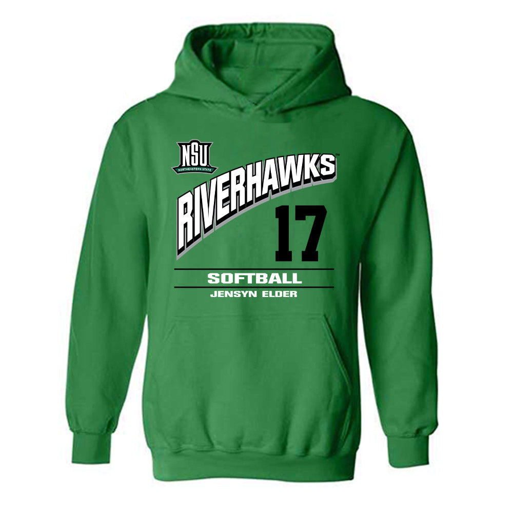 Northeastern State - NCAA Softball : Jensyn Elder - Classic Fashion Shersey Hooded Sweatshirt-0