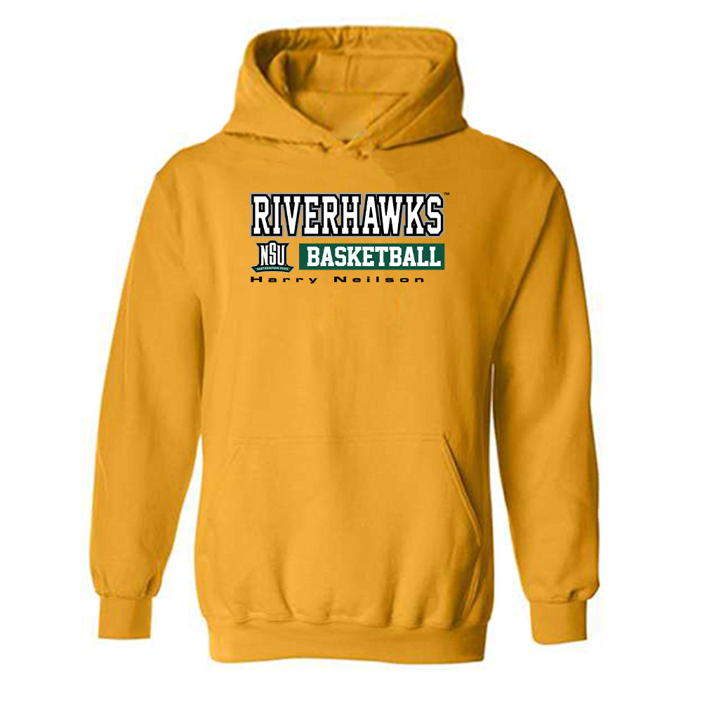 Northeastern State - NCAA Men's Basketball : Harry Neilson - Classic Fashion Shersey Hooded Sweatshirt-0