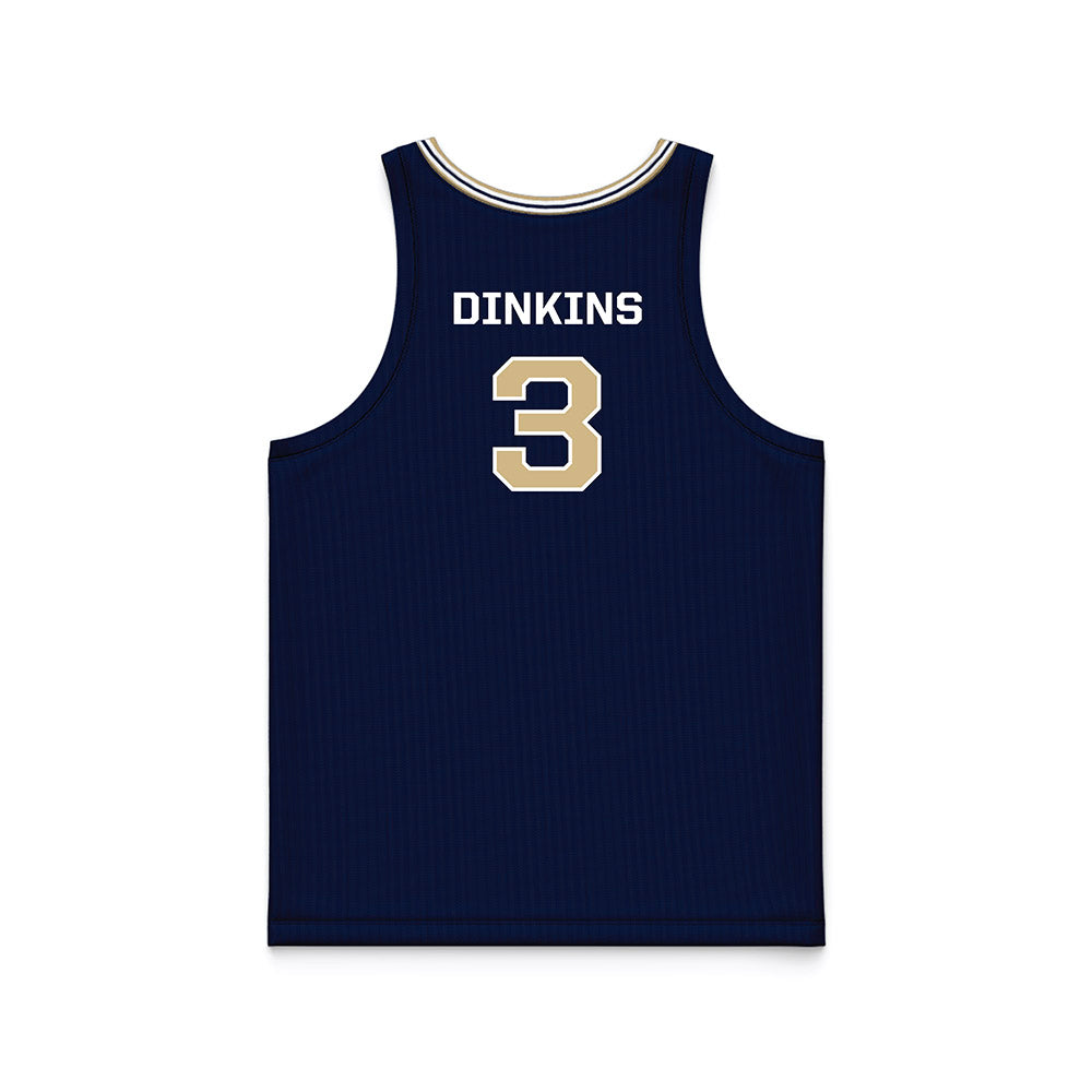 GWU - NCAA Men's Basketball : Tre Dinkins - Navy Basketball Jersey-1