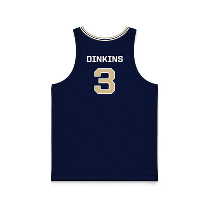 GWU - NCAA Men's Basketball : Tre Dinkins - Navy Basketball Jersey-1