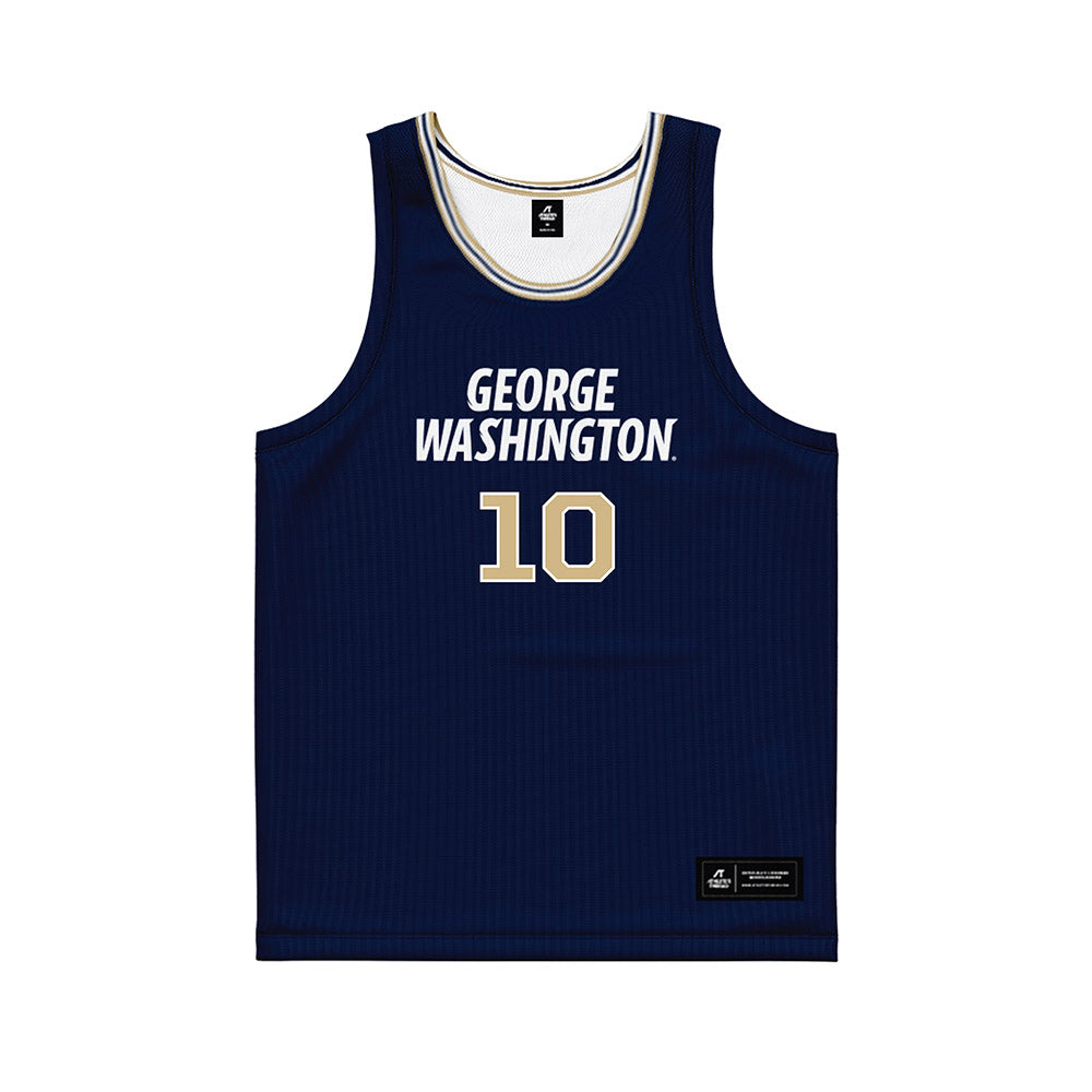 GWU - NCAA Men's Basketball : Jalen Rougier-Roane - Navy Basketball Jersey-0