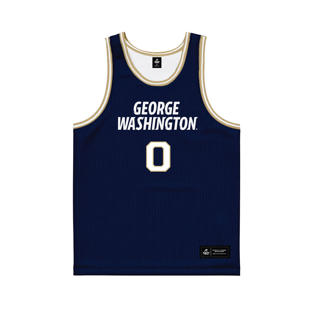 GWU - NCAA Women's Basketball : Jaeda Wilson - Navy Basketball Jersey-0