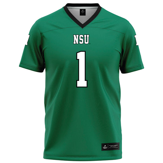 Northeastern State - NCAA Football : Donnie Smith - Green Football Jersey-0