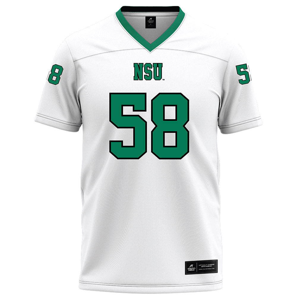 Northeastern State - NCAA Football : Deven Jones - White Football Jersey-0