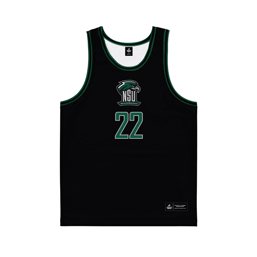Northeastern State - NCAA Men's Basketball : Dylan Tea - Black Basketball Jersey-0