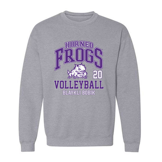 TCU - NCAA Women's Volleyball : Blaykli Bobik - Classic Fashion Shersey Crewneck Sweatshirt-0
