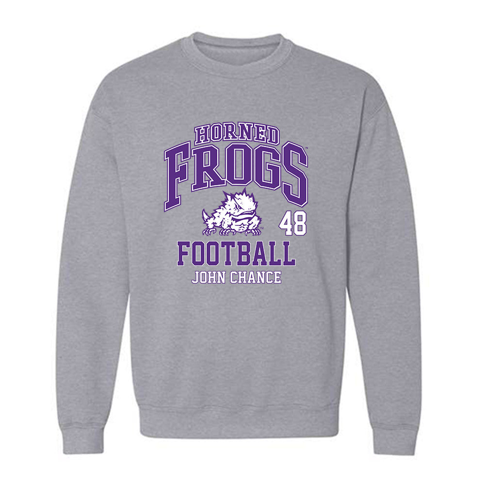 TCU - NCAA Football : John Chance - Classic Fashion Shersey Crewneck Sweatshirt-0
