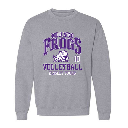 TCU - NCAA Women's Volleyball : Kinsley Young - Classic Fashion Shersey Crewneck Sweatshirt-0