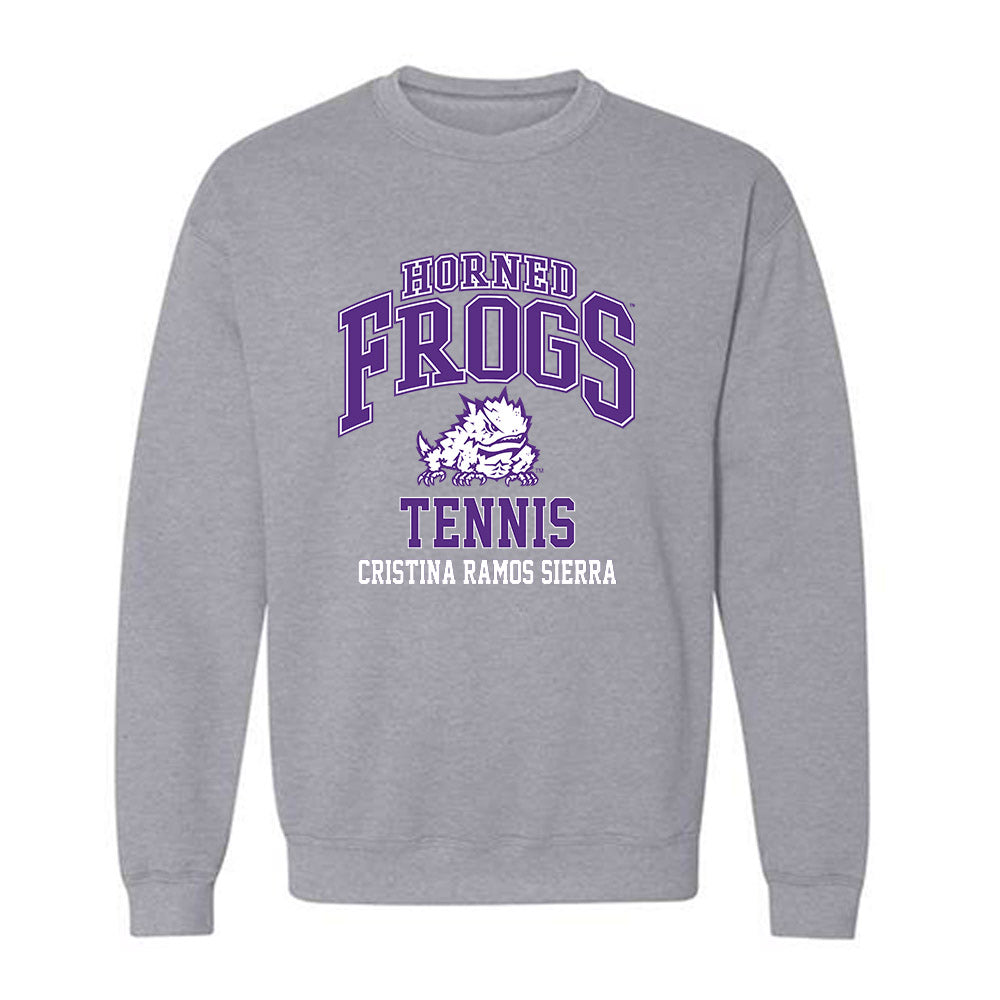 TCU - NCAA Women's Tennis : Cristina Ramos Sierra - Classic Fashion Shersey Crewneck Sweatshirt-0