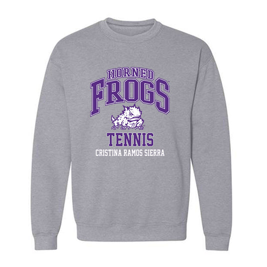 TCU - NCAA Women's Tennis : Cristina Ramos Sierra - Classic Fashion Shersey Crewneck Sweatshirt-0