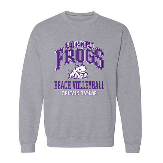 TCU - NCAA Beach Volleyball : Britain Taylor - Classic Fashion Shersey Crewneck Sweatshirt-0