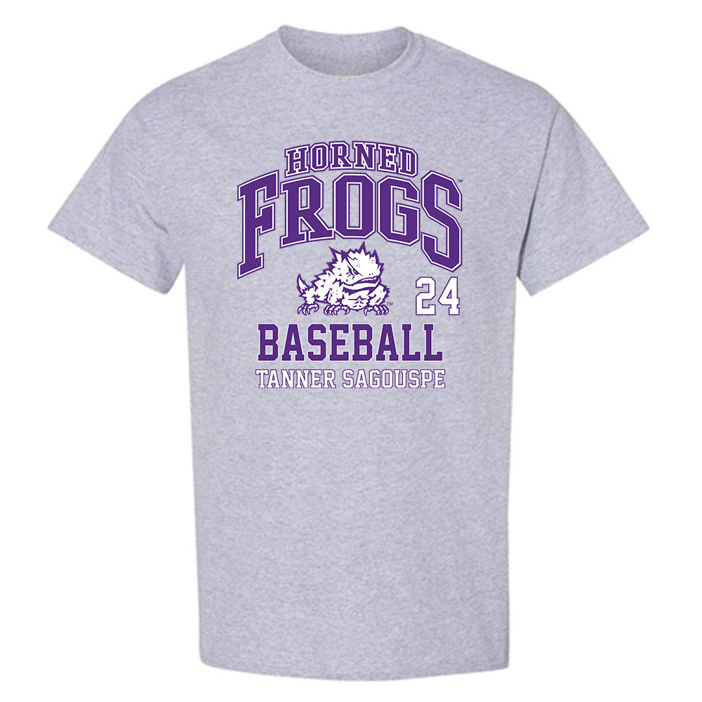 TCU - NCAA Baseball : Tanner Sagouspe - Classic Fashion Shersey T-Shirt-0