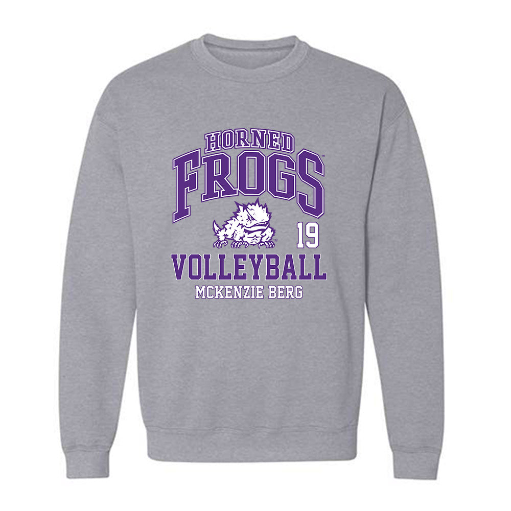 TCU - NCAA Women's Volleyball : Mckenzie Berg - Classic Fashion Shersey Crewneck Sweatshirt-0