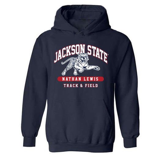 Jackson State - NCAA Men's Track & Field : Nathan Lewis - Classic Fashion Shersey Hooded Sweatshirt-0