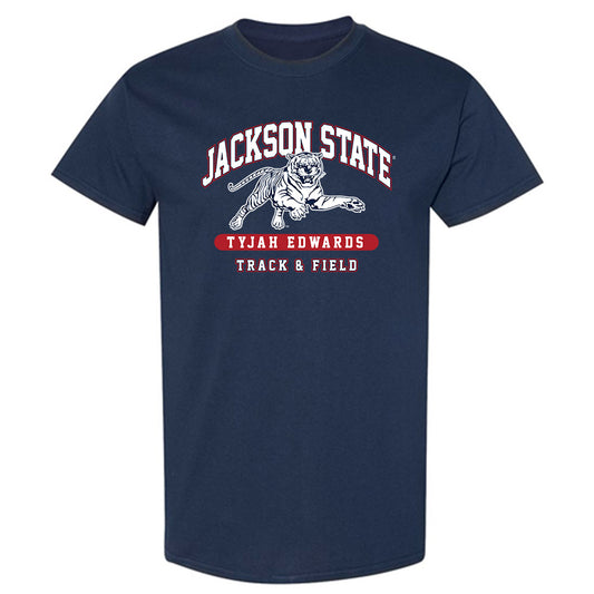 Jackson State - NCAA Men's Track & Field : Tyjah Edwards - Classic Fashion Shersey T-Shirt-0