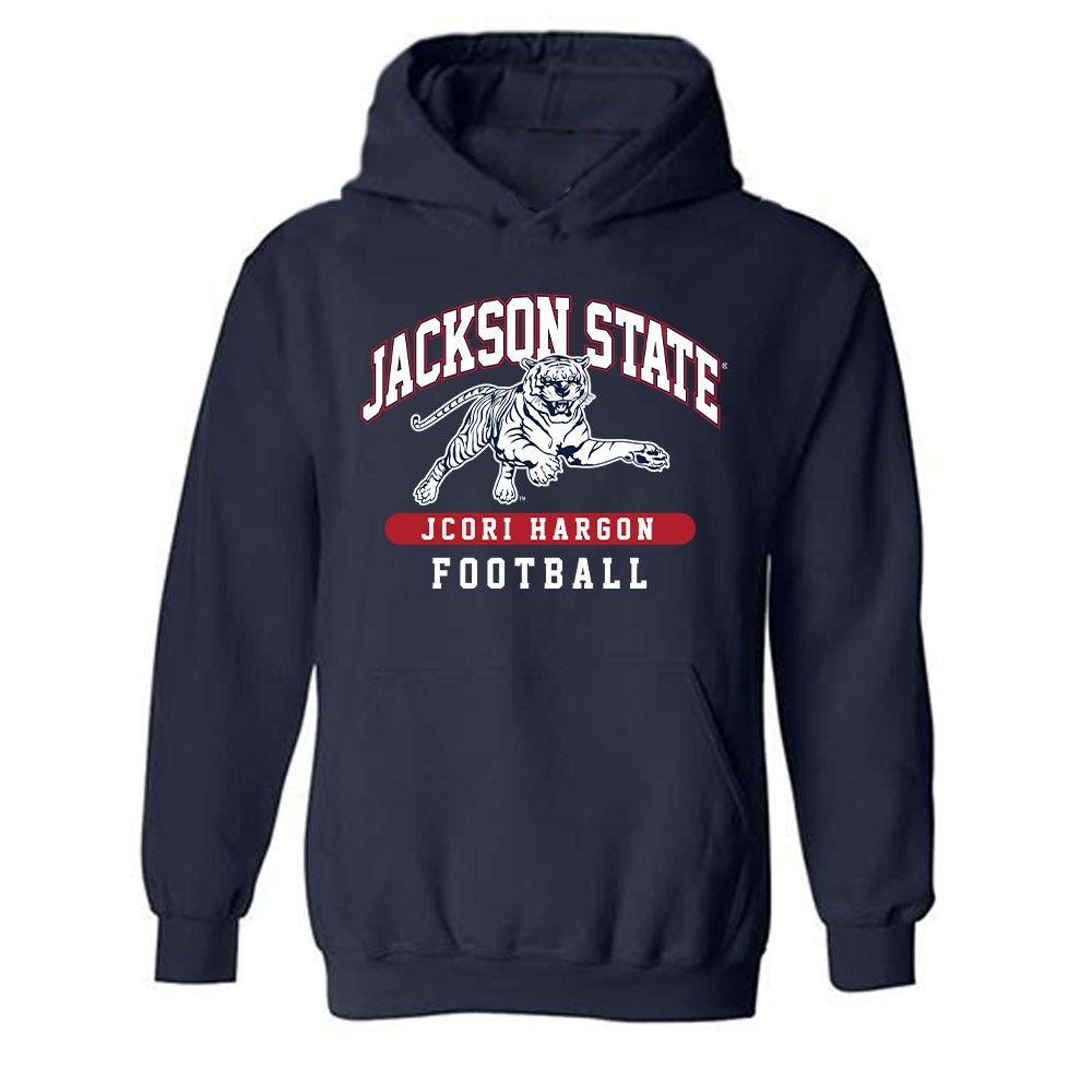 Jackson State - NCAA Football : Jcori Hargon - Classic Fashion Shersey Hooded Sweatshirt-0