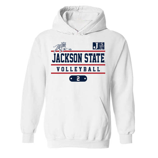 Jackson State - NCAA Women's Volleyball : Jayden James - Classic Fashion Shersey Hooded Sweatshirt-0