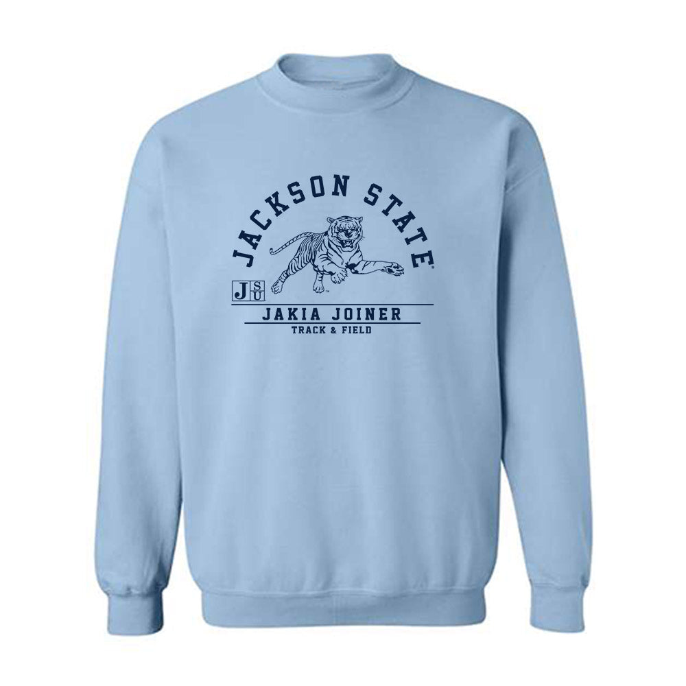 Jackson State - NCAA Women's Track & Field : Jakia Joiner - Classic Fashion Shersey Crewneck Sweatshirt-0