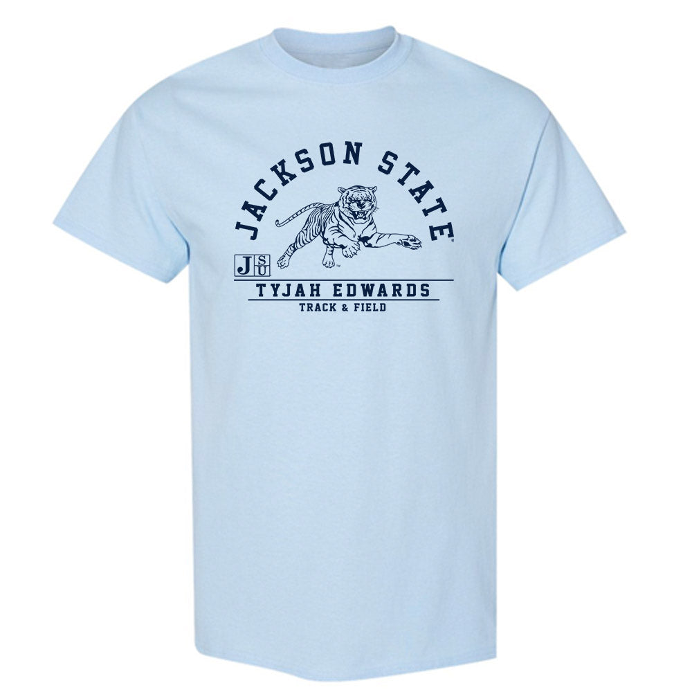 Jackson State - NCAA Men's Track & Field : Tyjah Edwards - Classic Fashion Shersey T-Shirt-0