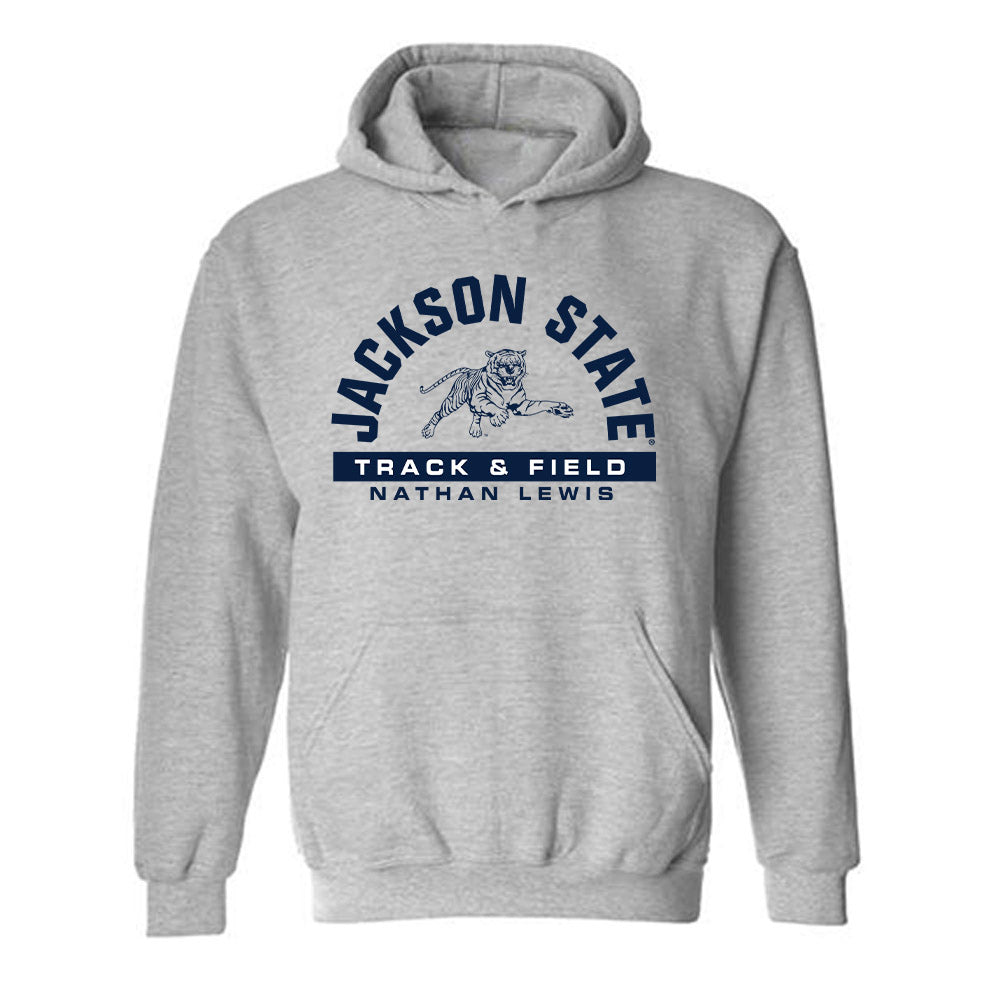 Jackson State - NCAA Men's Track & Field : Nathan Lewis - Classic Fashion Shersey Hooded Sweatshirt-0
