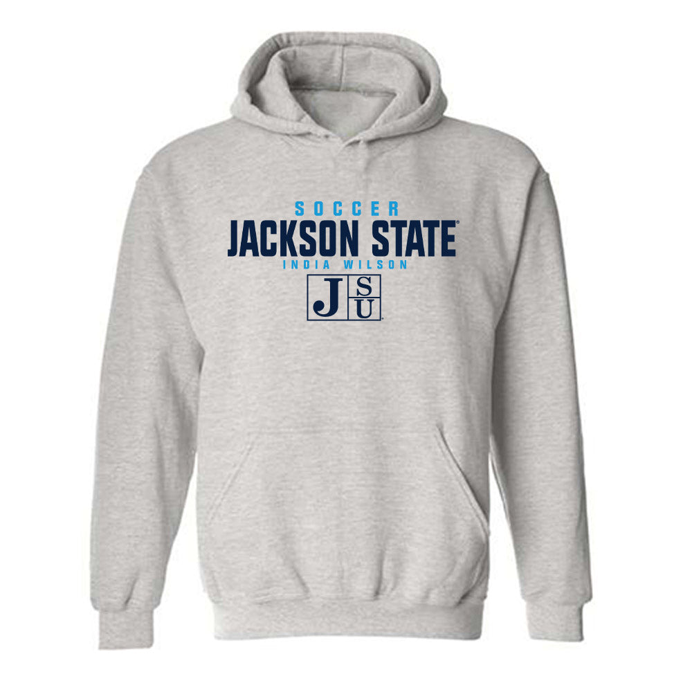 Jackson State - NCAA Women's Soccer : India Wilson - Classic Fashion Shersey Hooded Sweatshirt-0