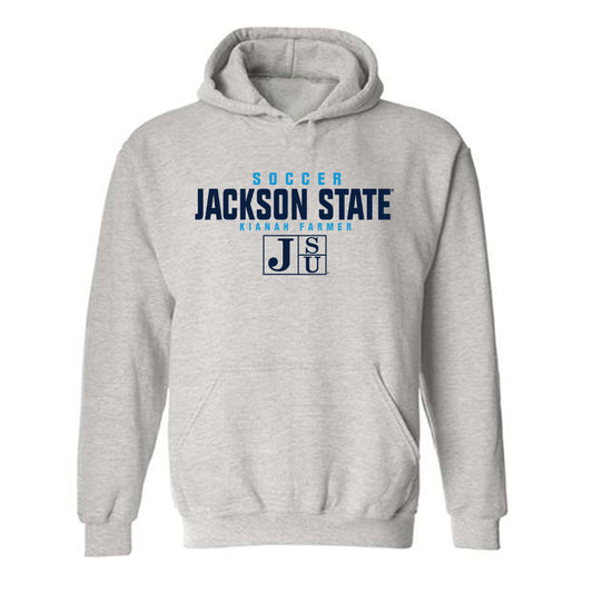 Jackson State - NCAA Women's Soccer : Kianah Farmer - Classic Fashion Shersey Hooded Sweatshirt-0