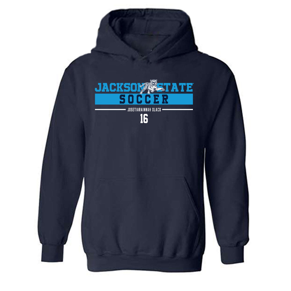 Jackson State - NCAA Women's Soccer : Josetiarainnah Olaco - Classic Fashion Shersey Hooded Sweatshirt-0