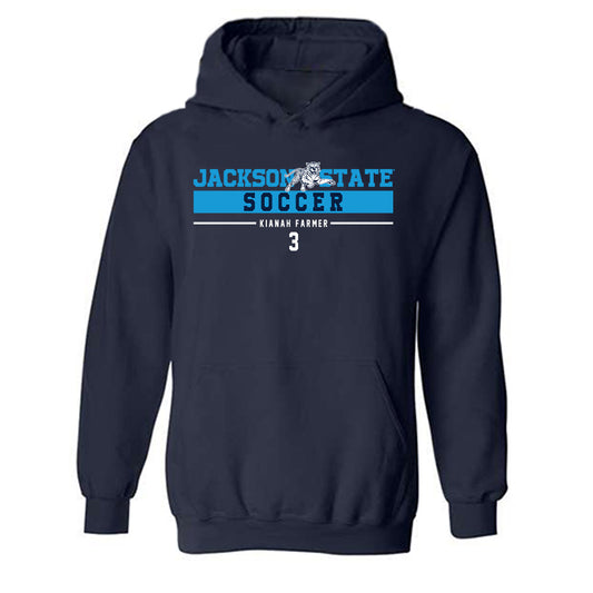 Jackson State - NCAA Women's Soccer : Kianah Farmer - Classic Fashion Shersey Hooded Sweatshirt-0