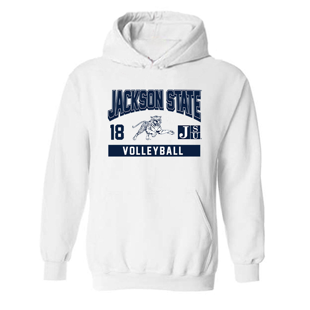 Jackson State - NCAA Women's Volleyball : Kayla Troutman - Classic Fashion Shersey Hooded Sweatshirt-0