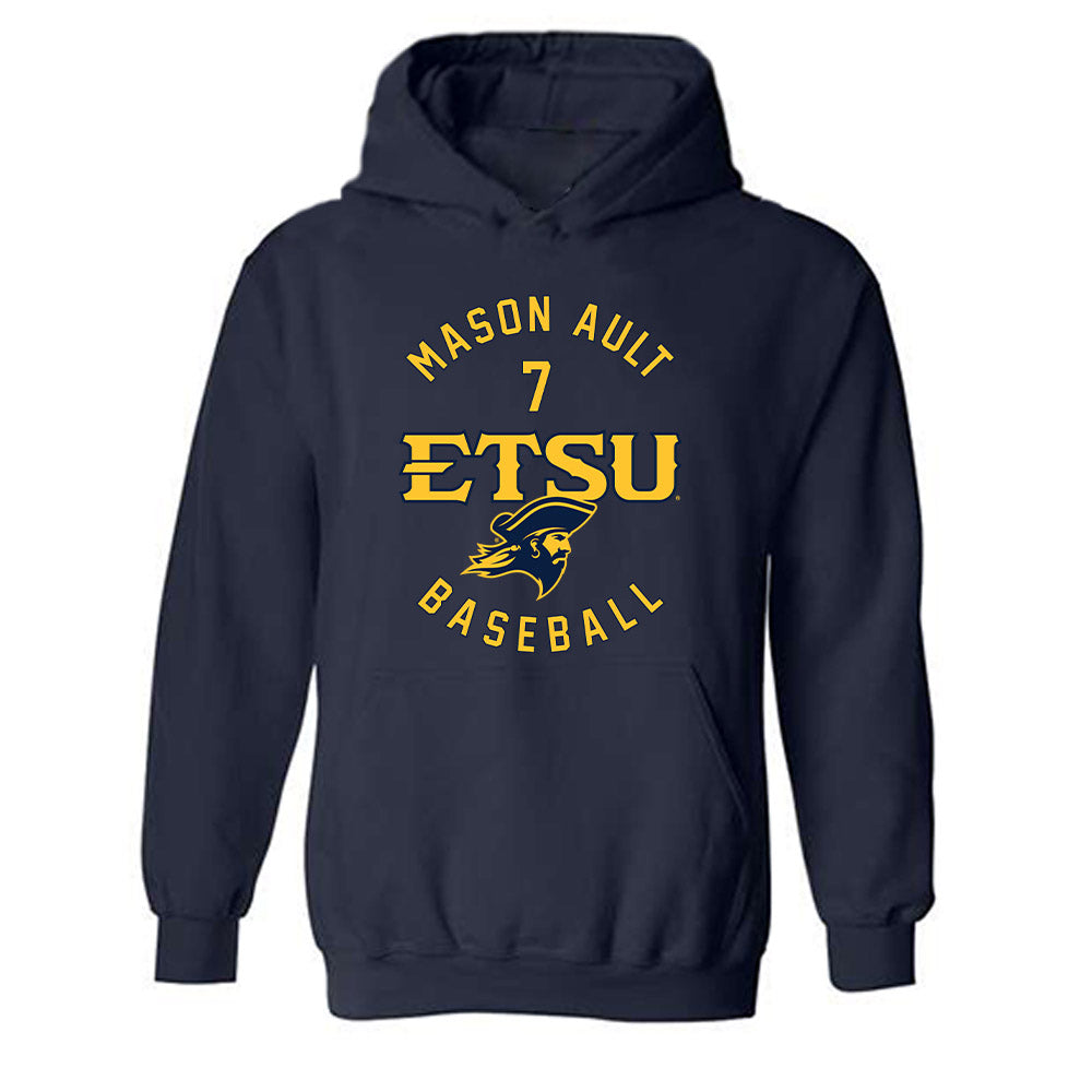 East Tennessee State - NCAA Baseball : Mason Ault - Classic Fashion Shersey Hooded Sweatshirt-0