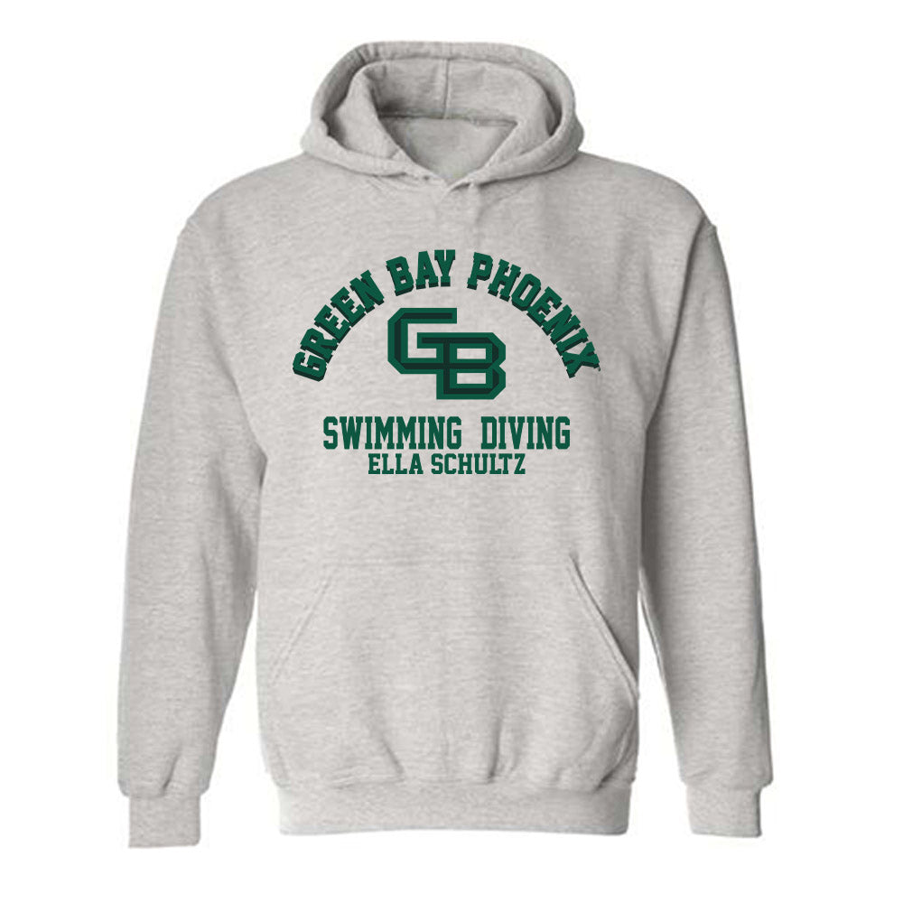 UW Green Bay - NCAA Women's Swimming & Diving : Ella Schultz - Classic Fashion Shersey Hooded Sweatshirt-0