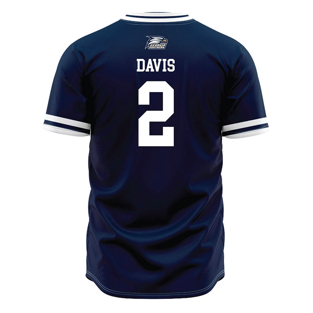 Georgia Southern - NCAA Baseball : John Davis - Navy Jersey-1