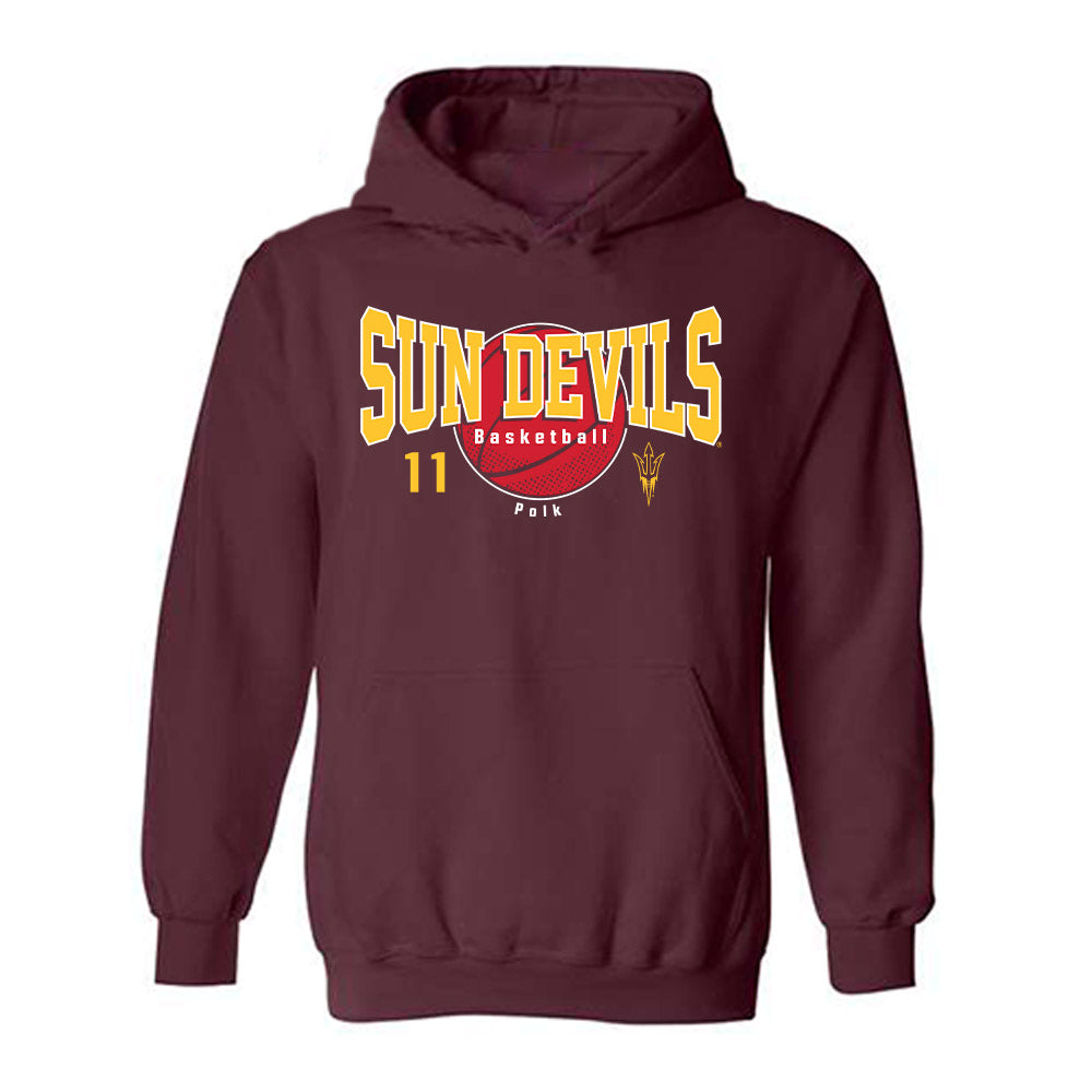 Arizona State - NCAA Men's Basketball : Kash Polk - Classic Fashion Shersey Hooded Sweatshirt-0
