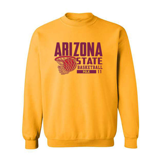 Arizona State - NCAA Men's Basketball : Kash Polk - Classic Fashion Shersey Crewneck Sweatshirt-0