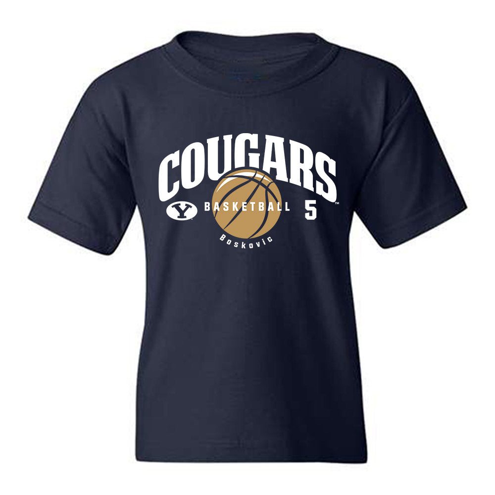 BYU - NCAA Men's Basketball : Mihailo Boskovic - Youth T-Shirt-0