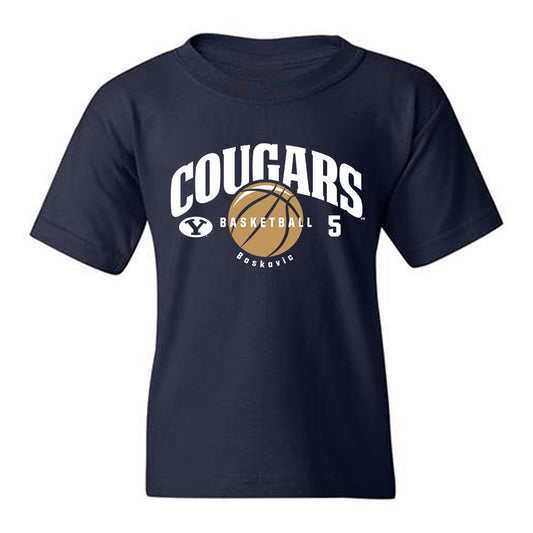 BYU - NCAA Men's Basketball : Mihailo Boskovic - Youth T-Shirt-0