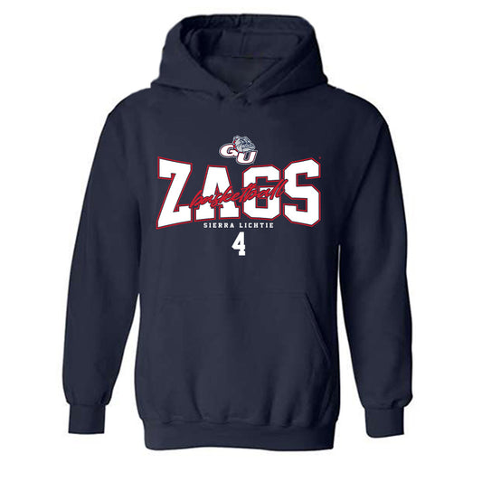 Gonzaga - NCAA Women's Basketball : Sierra Lichtie - Classic Fashion Shersey Hooded Sweatshirt-0