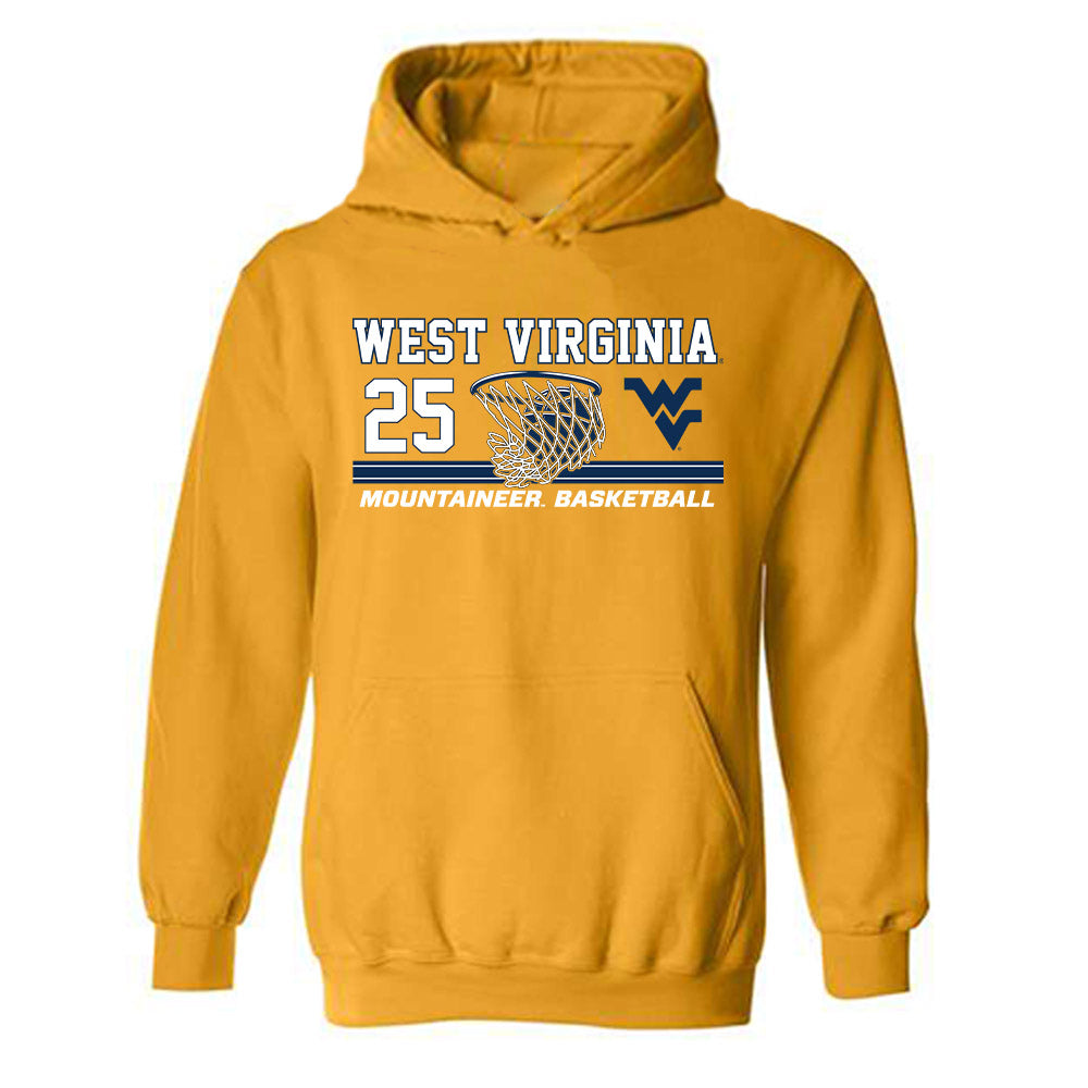 West Virginia - NCAA Women's Basketball : Loghan Johnson - Sports Shersey Hooded Sweatshirt-0