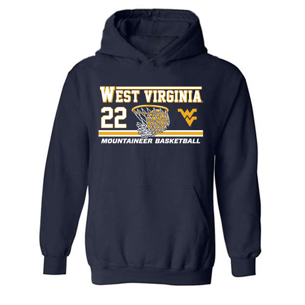 West Virginia - NCAA Men's Basketball : Javan Buchanan - Classic Fashion Shersey Hooded Sweatshirt-0