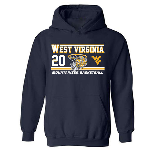 West Virginia - NCAA Men's Basketball : Michael Feenane Jr - Classic Fashion Shersey Hooded Sweatshirt-0