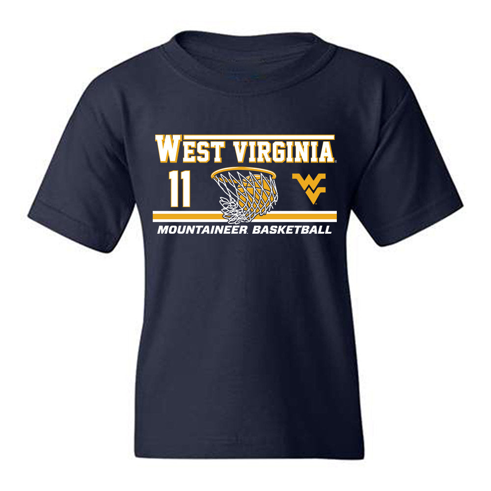 West Virginia - NCAA Men's Basketball : Finley Bizjack - Classic Fashion Shersey Youth T-Shirt-0