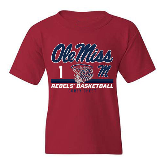 Ole Miss - NCAA Men's Basketball : Corey Chest - Classic Fashion Shersey Youth T-Shirt-0