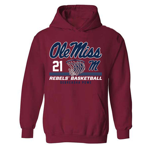 Ole Miss - NCAA Women's Basketball : Debreasha Powe - Classic Fashion Shersey Hooded Sweatshirt-0