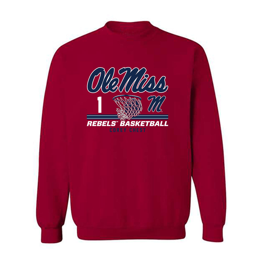 Ole Miss - NCAA Men's Basketball : Corey Chest - Classic Fashion Shersey Crewneck Sweatshirt-0