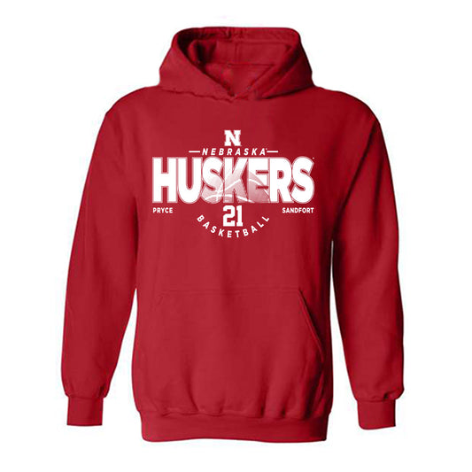 Nebraska - NCAA Men's Basketball : Pryce Sandfort - Classic Fashion Shersey Hooded Sweatshirt-0