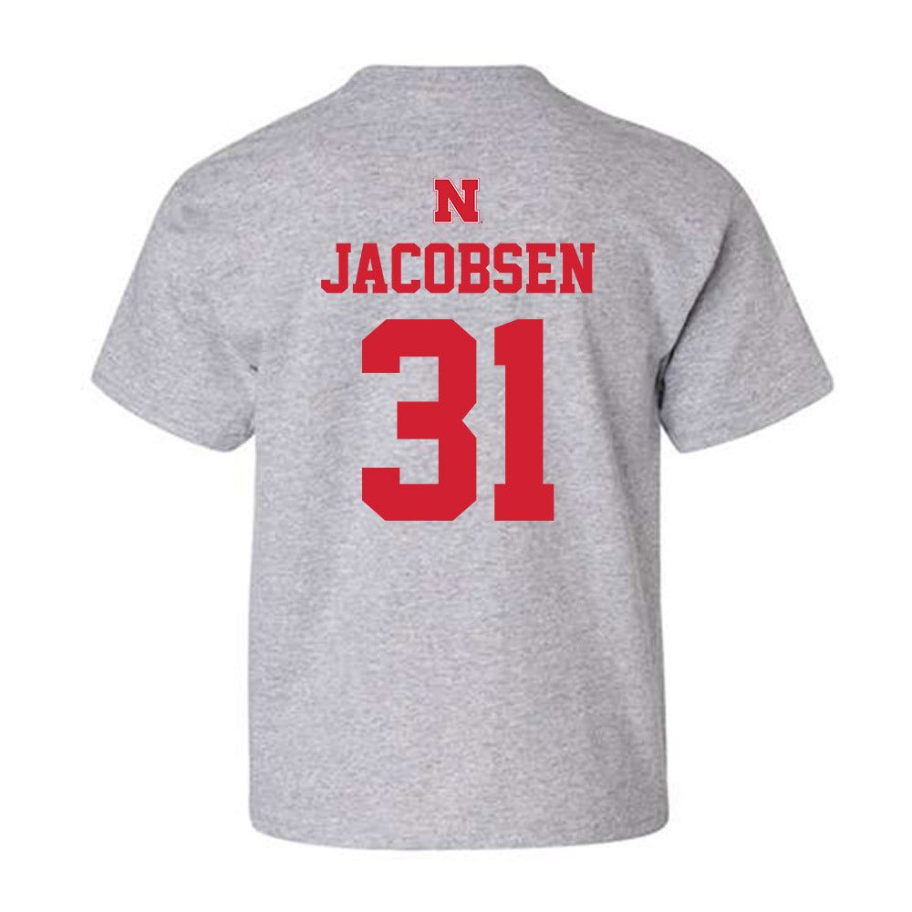 Nebraska - NCAA Men's Basketball : Cale Jacobsen - Sports Shersey Youth T-Shirt-1