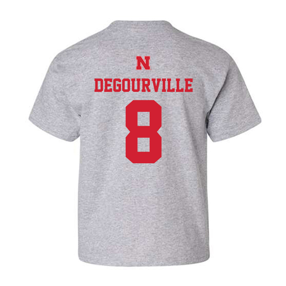 Nebraska - NCAA Men's Basketball : Taj Degourville - Sports Shersey Youth T-Shirt-1