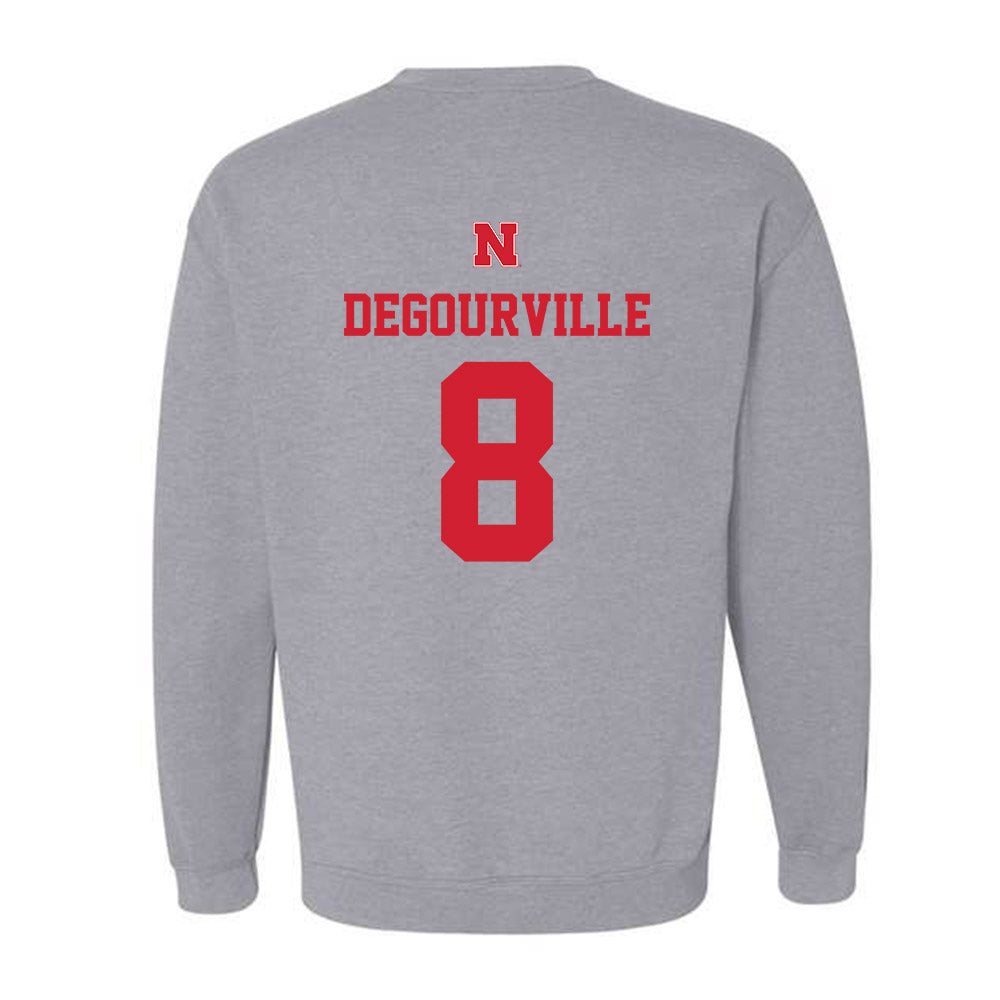 Nebraska - NCAA Men's Basketball : Taj Degourville - Sports Shersey Crewneck Sweatshirt-1