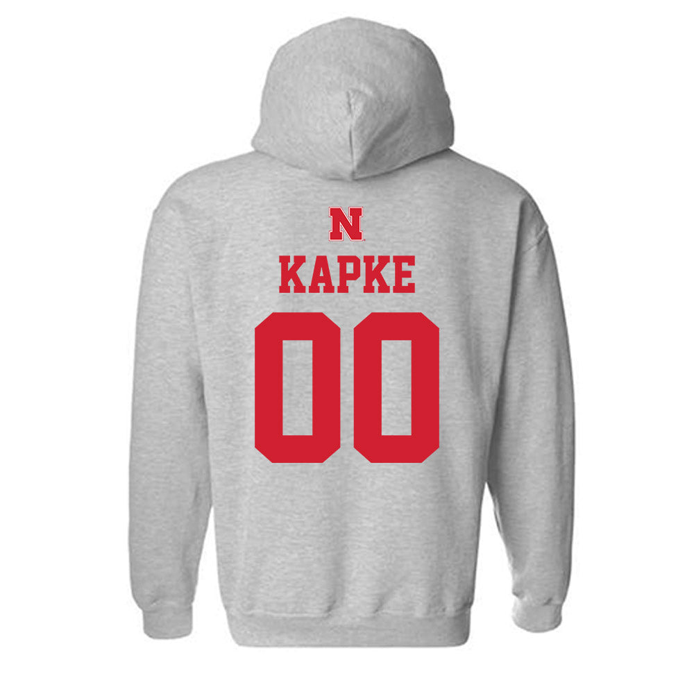 Nebraska - NCAA Men's Basketball : Boden Kapke - Sports Shersey Hooded Sweatshirt-1